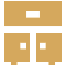 Minimalist gold robot face icon