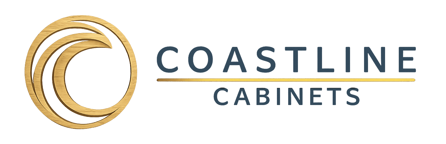 Coastline Cabinets gold wave logo