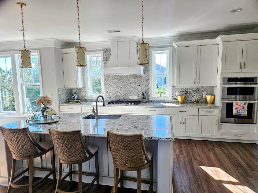 Modern kitchen with island and bar stools