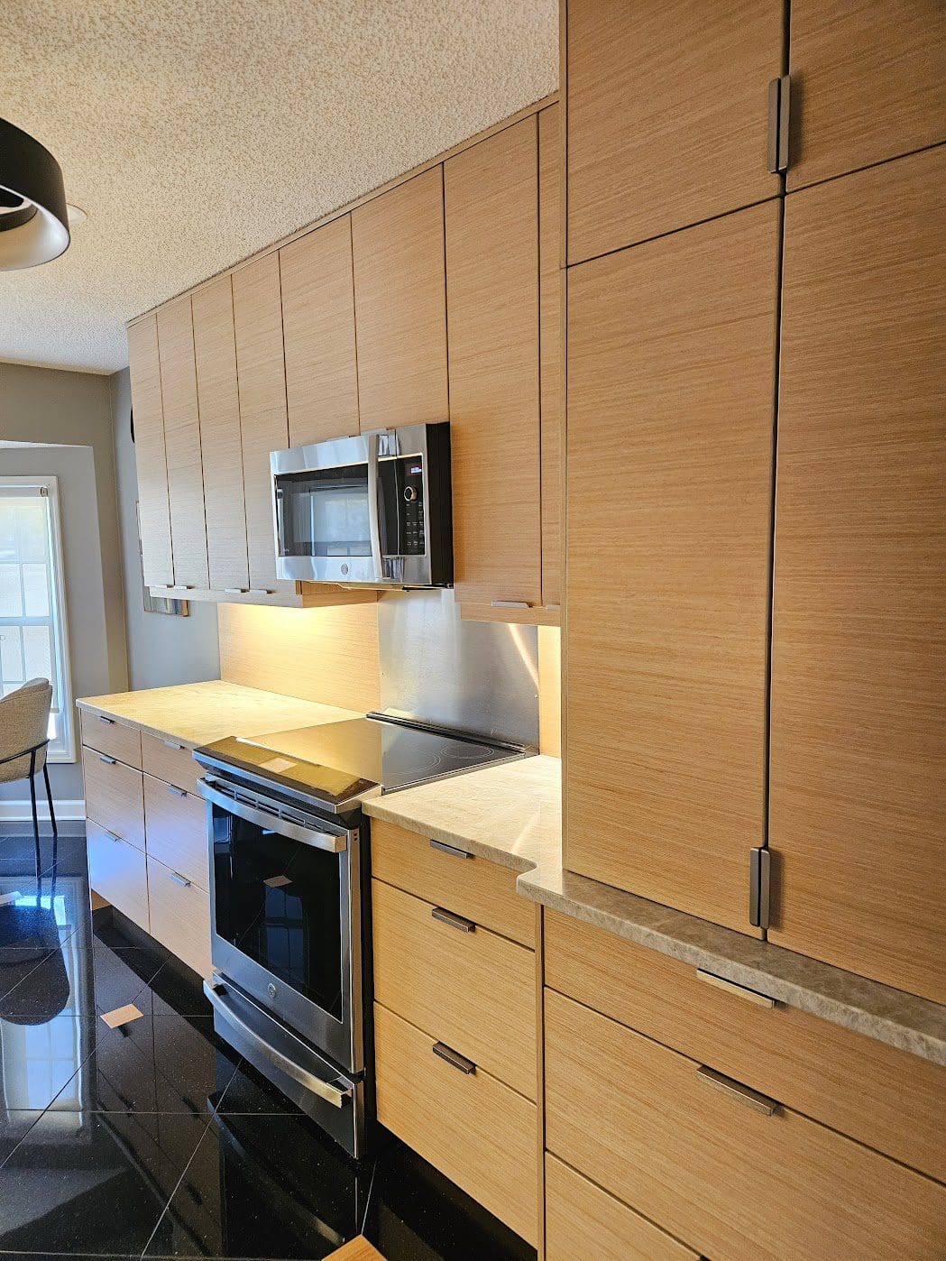 Modern kitchen with wooden cabinets