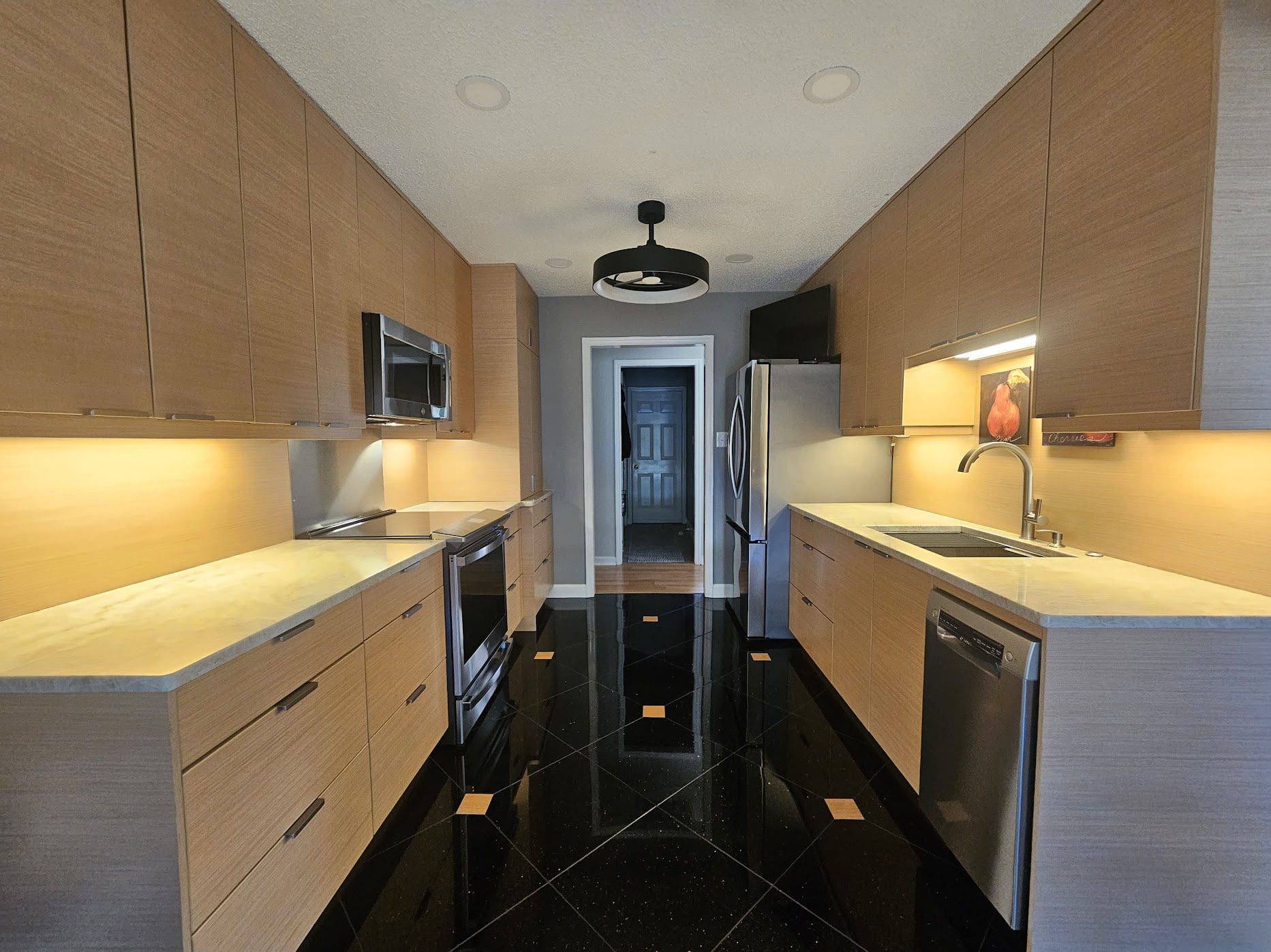 Modern kitchen with wooden cabinets